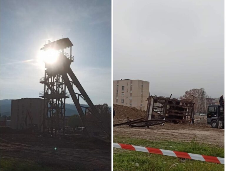 Srušen toranj Stare jame, simbol rudarstva u Kaknju