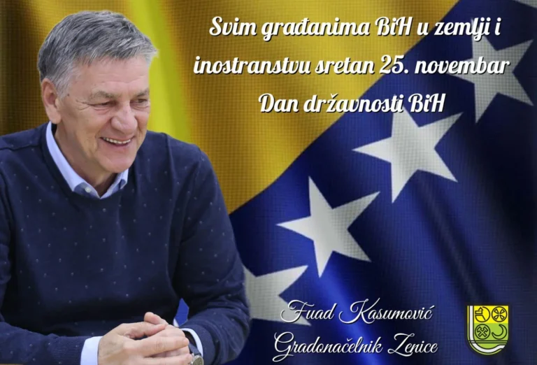 Gradonačelnik Fuad Kasumović uputio čestitku povodomnastupajućeg Dana državnosti Bosne i Hercegovine