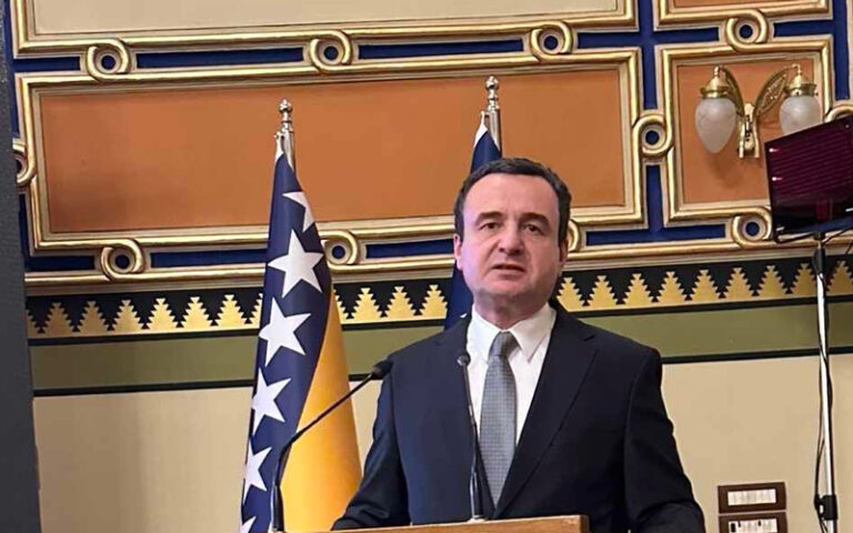 SRAMOTA | Kurti iz Vijećnice: Bosna pomogla Kosovu, režim u Beogradu neka se stidi onoga šta radi