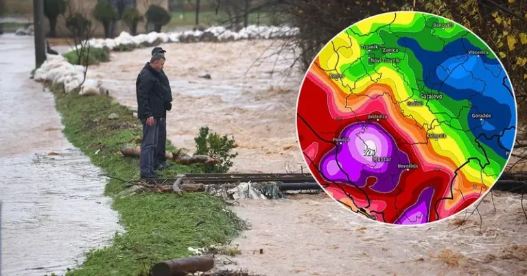 Obilne padavine stižu u BiH, izdato upozorenje za poplave. Udari vjetra će biti od 80 km/h
