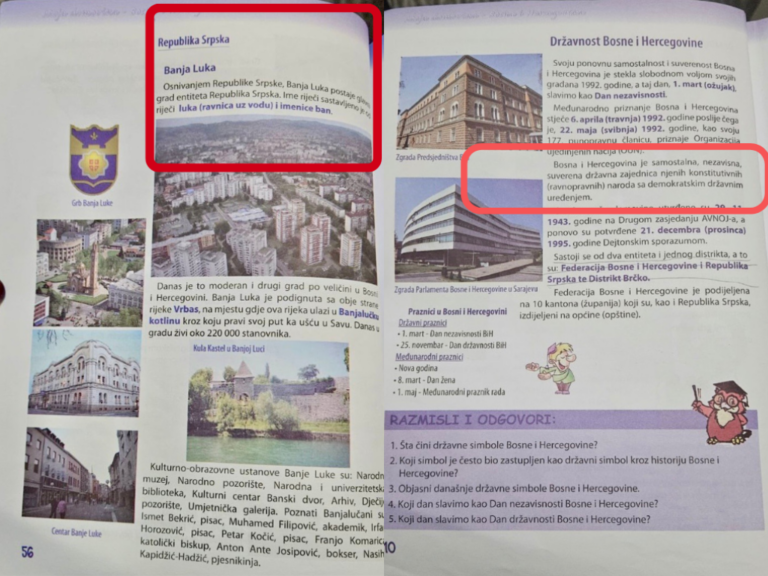 Učenici u FBiH još uče da je BiH “državna zajednica”, a Banja Luka “glavni grad”