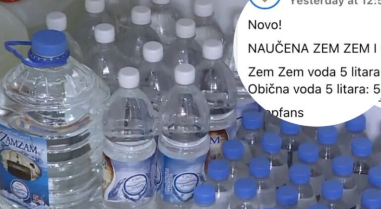 Neko u BiH prodaje Zemzem vodu. Pet litara je 100/150 KM, cijena zavisi da li želite naučenu ili “običnu” flašu