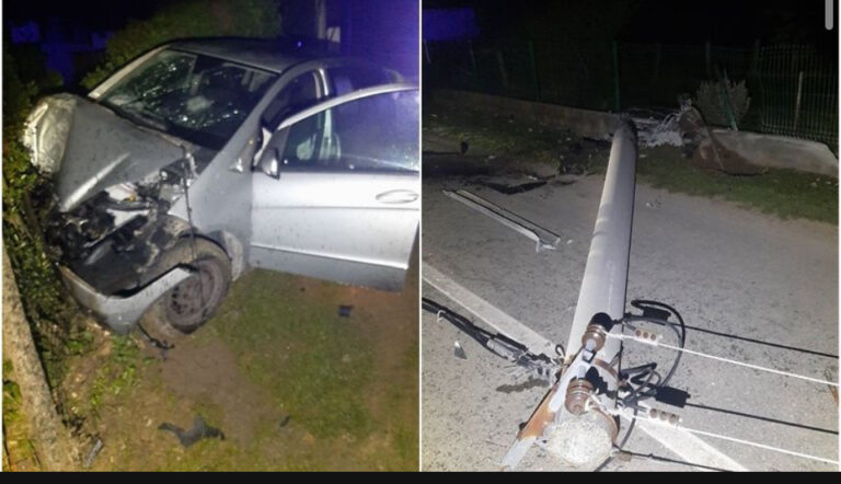 Pijani vozač autom srušio banderu, dio sela ostao bez struje