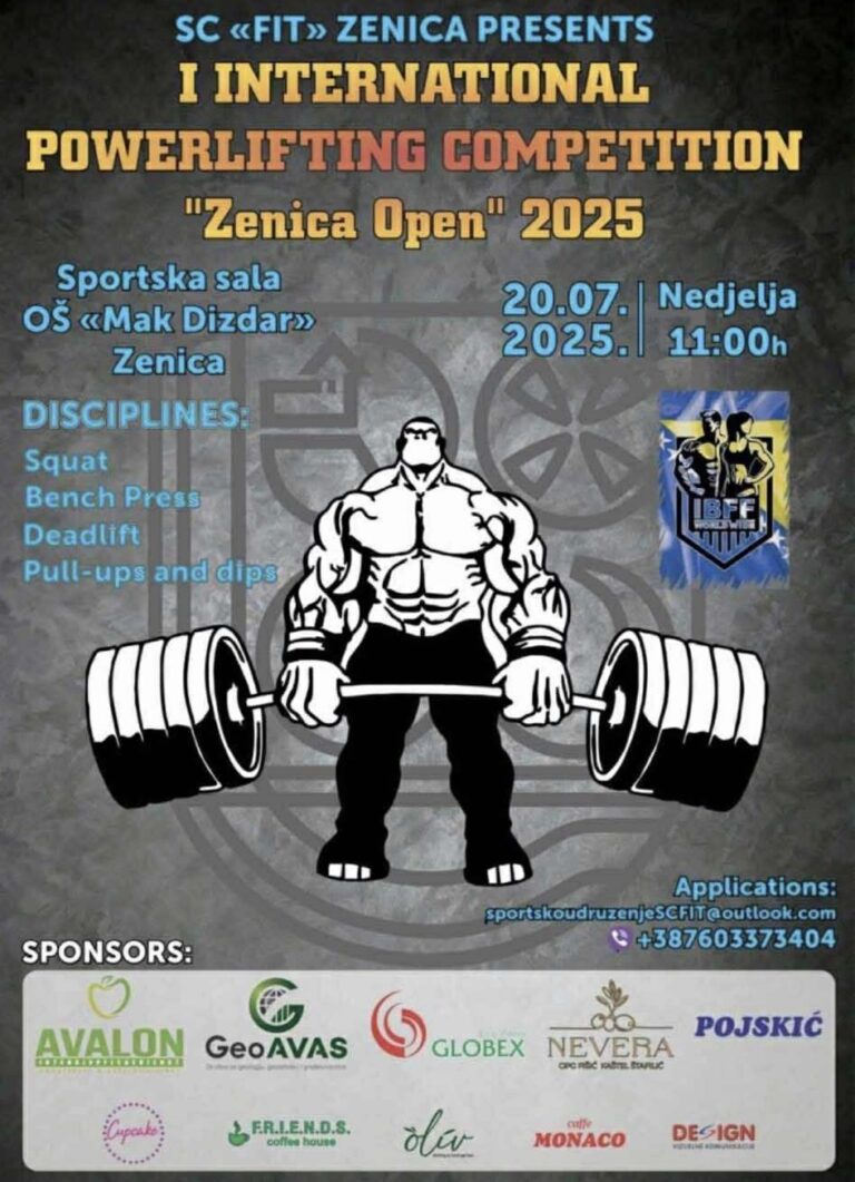 I Međunarodno takmičenje u powerliftingu “Zenica Open 2025”
