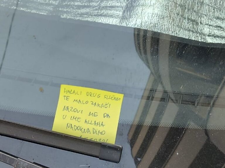 Divan primjer poštenja iz Zenice: „Halali, slučajno te zakačih, nazovi me da ti nadoknadim štetu”