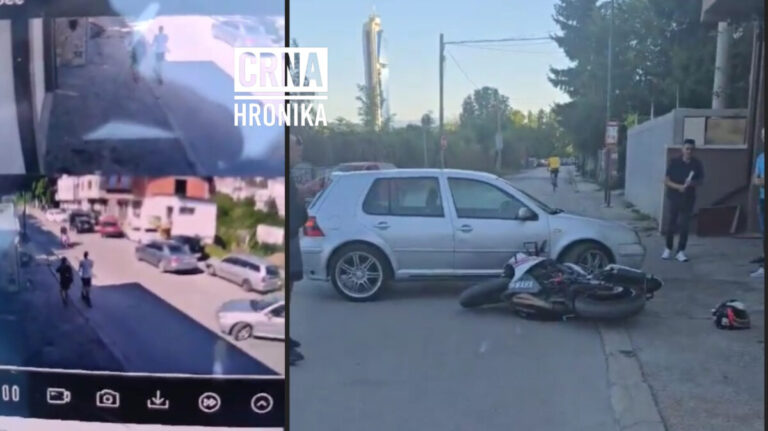 (VIDEO) Sigurnosna kamera snimila trenutak nesreće – automobil oduzeo prednost motociklisti