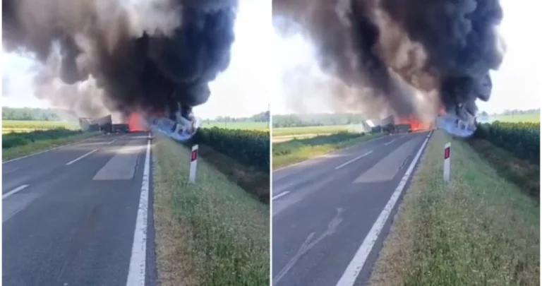 Smrt u sudaru kamiona i traktora: Planuli automobili, ima žrtava