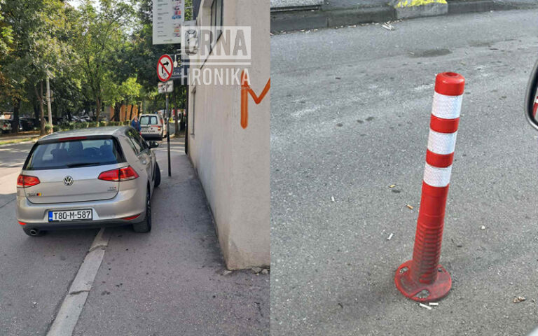 Kod pijace na Grbavici će se uskoro postaviti saobraćajni čunjevi kako bi se onemogućilo nepropisno parkiranje