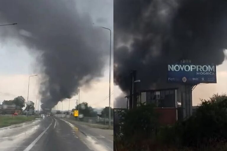 Veliki požar u Modriči: Gorjelo u postrojenjima kompanije Novoprom Hemija, nastala materijalna šteta