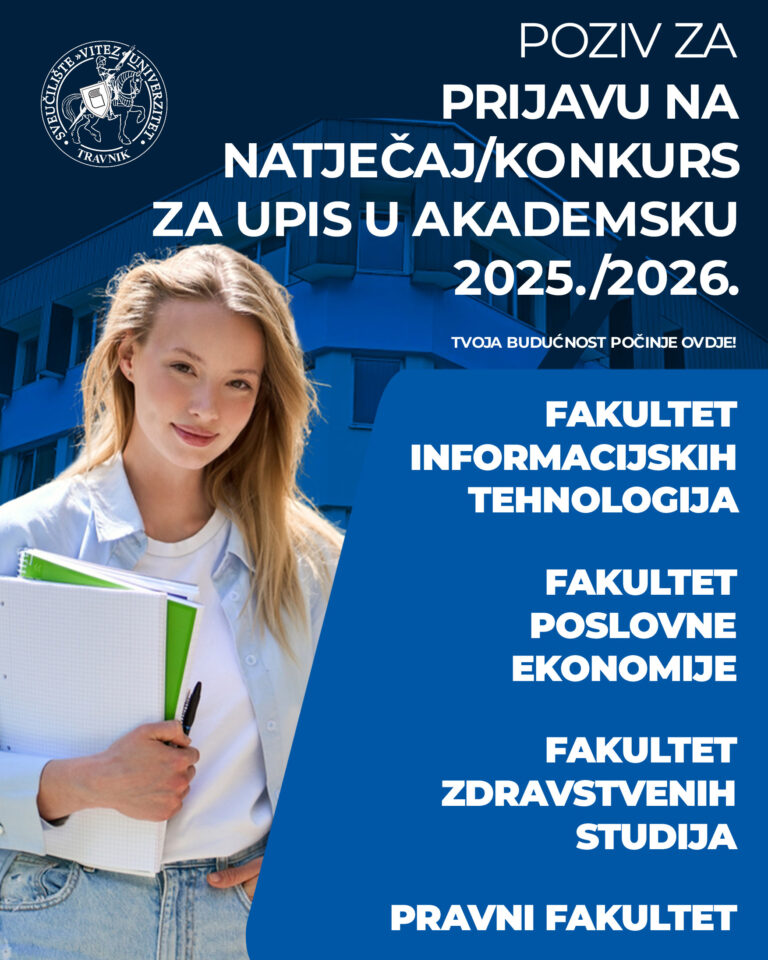 UPISI U TIJEKU: Otvorene prijave za akademsku 2025./2026. godinu na Sveučilištu/Univerzitetu “VITEZ”