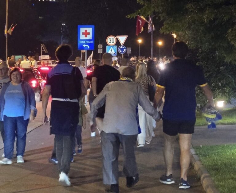 Najljepša scena pred utakmicu u Zenici: Dedo sa šalom Bosne za ruku sa svojim najmilijima