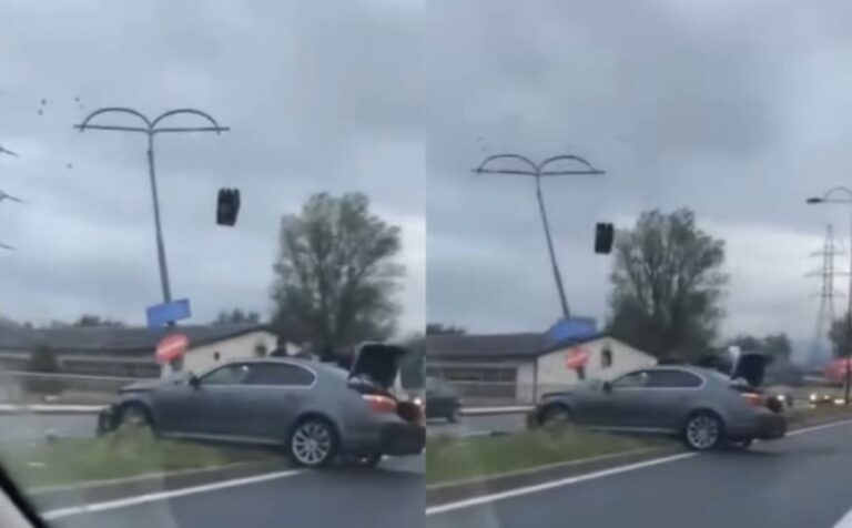 Pojavio se i snimak: BMW-om udario u stub ulične rasvjete u Sarajevu