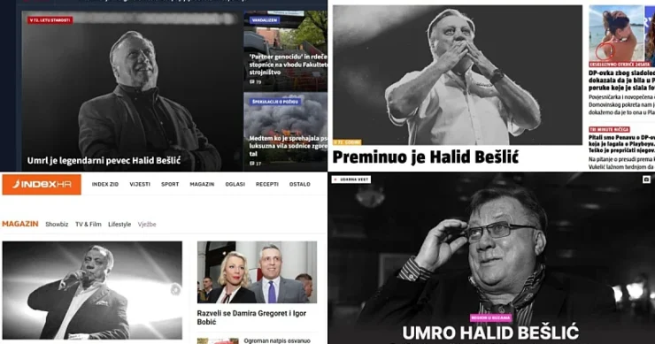 Veličina koja ne poznaje granice: Smrt legendarnog Halida Bešlića glavna vijest u regionalnim medijima