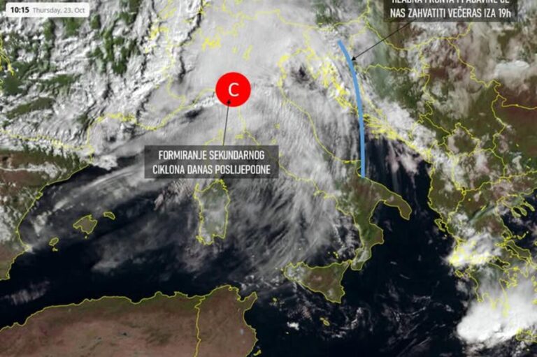 Pravo nevrijeme se približava BiH: Večeras kiša, pljuskovi i jak vjetar