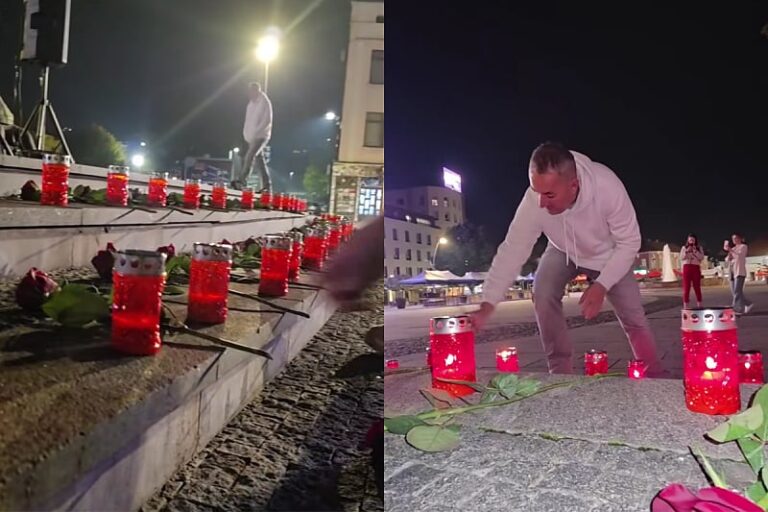 Tuzlak u čast Halida Bešlića na Trgu slobode zapalio 72 svijeće uz 72 ruže