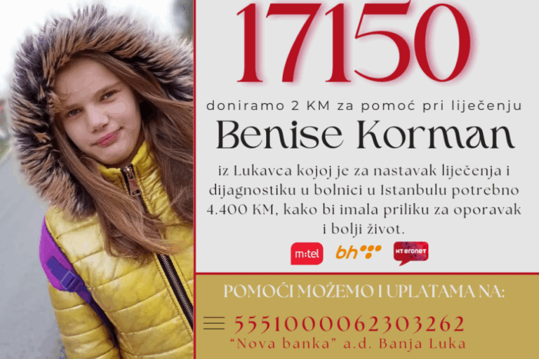 17150 za liječenje djevojčice Benise
