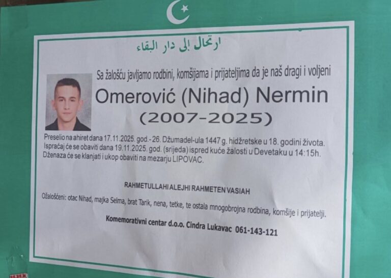I KAMEN BI ZAPLAKAO: Preminuo mladi fudbaler Nermin Omerović (18)