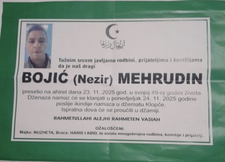 Zenica tuguje: U 49. godini preminuo Mehrudin Bojić