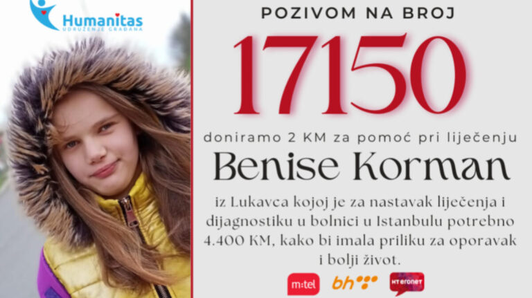 Benisa (15) iz Lukavca treba pomoć dobrih ljudi: Potrebne su joj 4.400 KM za nastavak liječenja