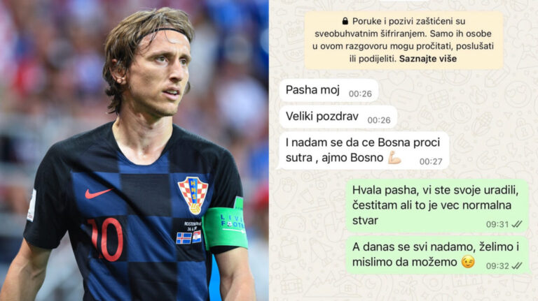 Luka Modrić poslao poruku: “Paša moj, nadam se da će Bosna proći”