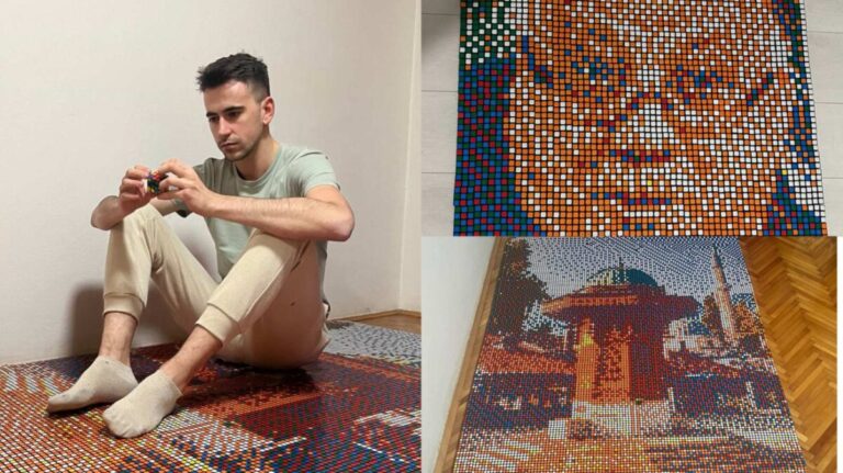 Mladi Irfan iz Sarajeva pravi spektakularne portrete od Rubikovih kocki