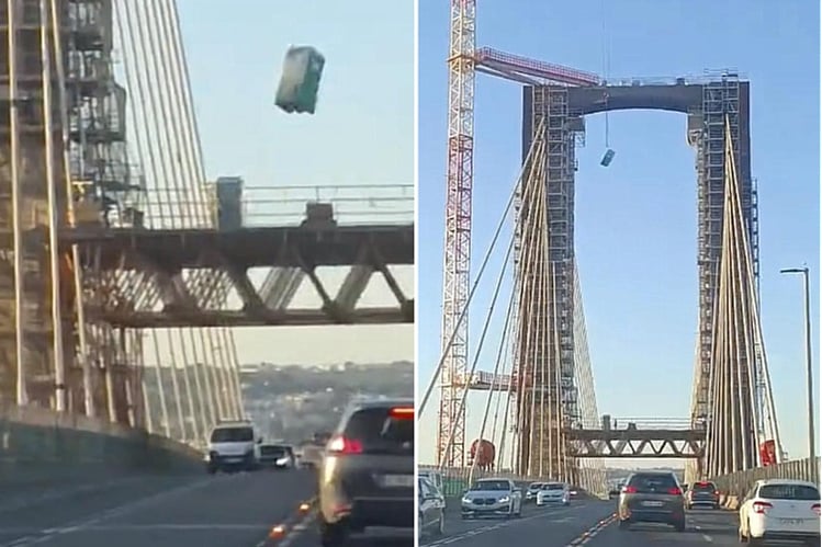 Mobilni toalet pao s visećeg mosta na jednu od najprometnijih cesta