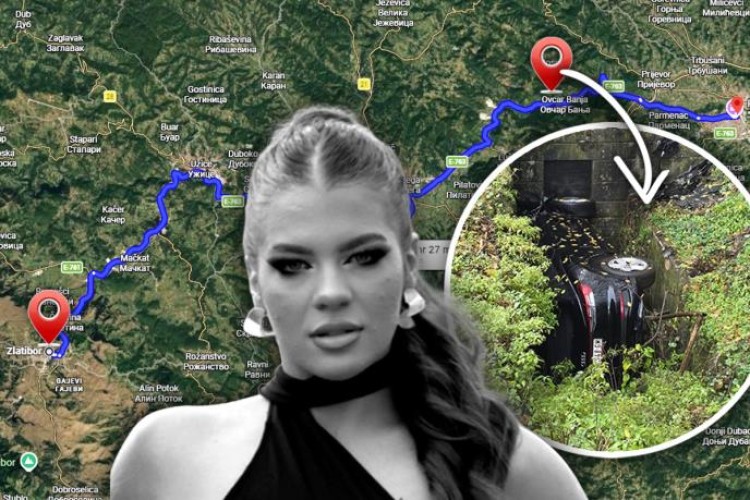 Ovo je mapa kretanja vozila u kom su poginuli Ana i Aleksandar
