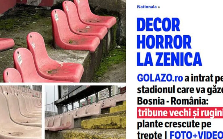 Rumuni ismijali Bilino polje: “Stare i zahrđale tribine, biljke niču na stepenicama”