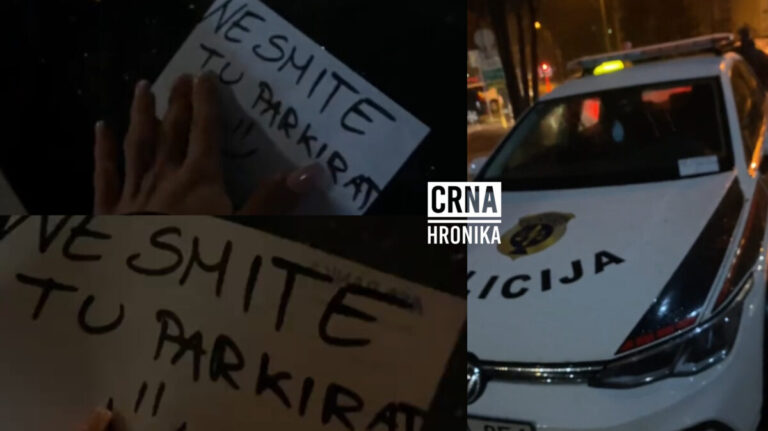 Sarajka ostavila poruku na policijskom vozilu parkiranom na trotoaru: “Ne smijete tu parkirati”