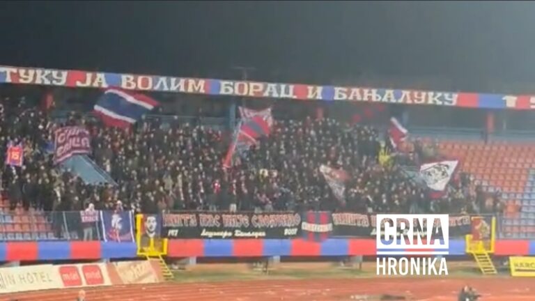 Sramotno navijanje Lešinara na utakmici Borac – Željezničar u Banjaluci