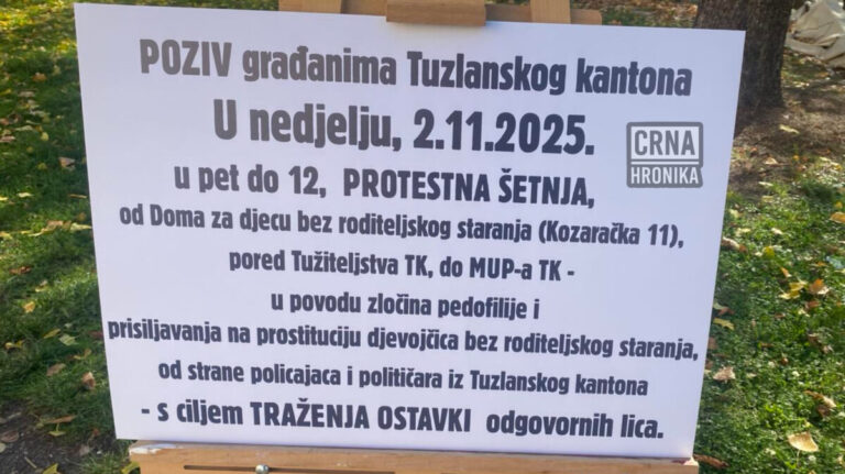 Sutra veliki protesti u Tuzli: Zaštitimo našu djecu!