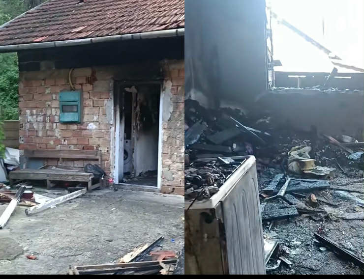 U požaru u Starom Gradu potpuno izgorjela kuća: Porodica u teškoj situacija, stara majka nepokretna