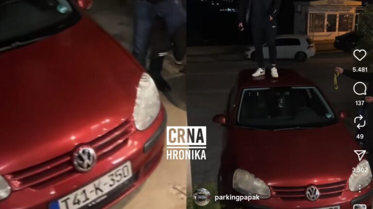 (VIDEO) Hit snimak iz BiH: Mladići našli “rješenje” za parking papka – prešli preko njegovog auta!