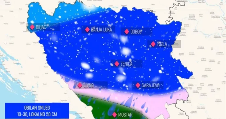 Objavljeno gdje se u BiH očekuje najviše padavina
