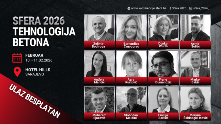 Vrhunski stručnjaci iz regije na konferenciji ”Sfera 2026: Tehnologija betona”