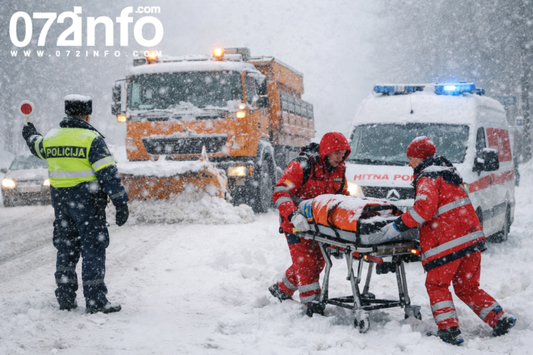 Dok mi grijemo ruke, oni su na terenu: Policija, hitna i zimske službe rade po velikom snijegu