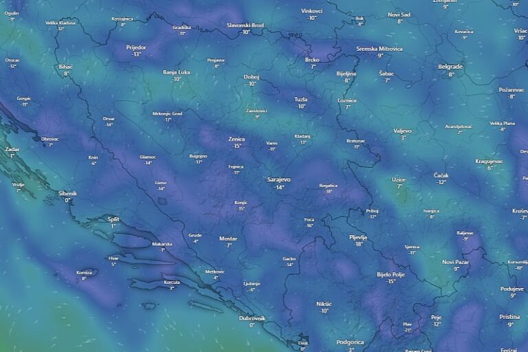 Nakon snijega i leda, u BiH večeras stiže i ekstremna hladnoća, a onda opet padavine tokom vikenda