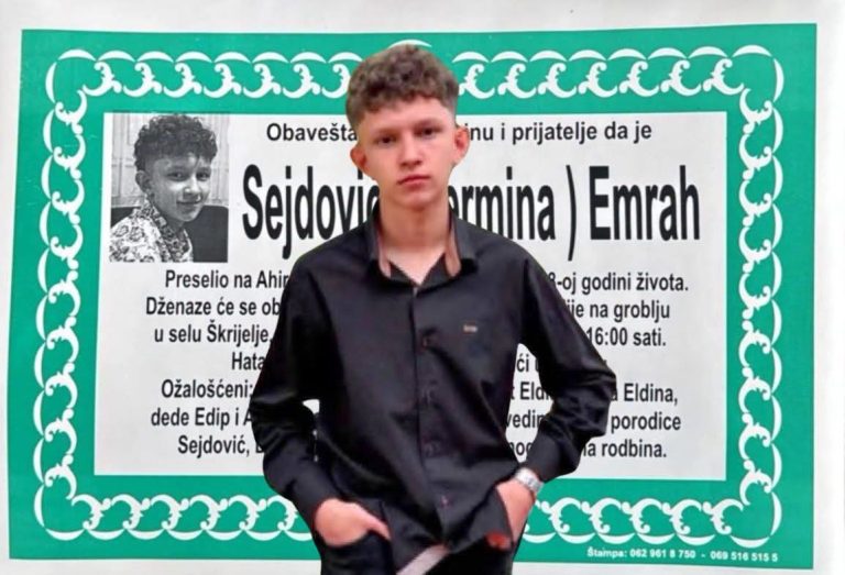 Bolna vijest pogodila porodicu Sejdović: Emrah preselio u 18. godini života