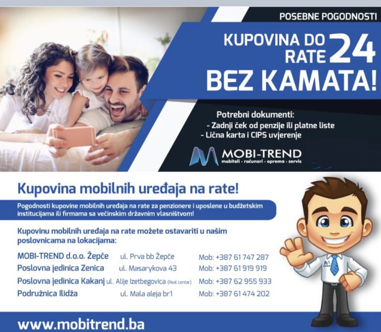 MOBI TREND: Najpovoljniji i najbolji telefoni u BiH, kupovina i na 24 rate!