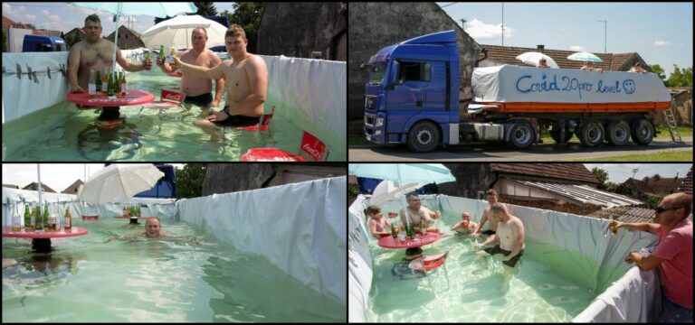 Viralni hit: Hrvat u kamionu napravo bazen, komšije i djeca uživaju…