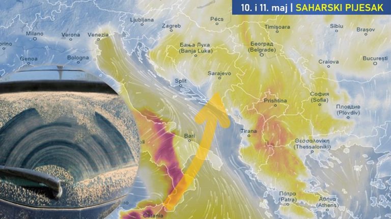 U nedjelju i ponedjeljak saharski pijesak dolazi u našu zemlju
