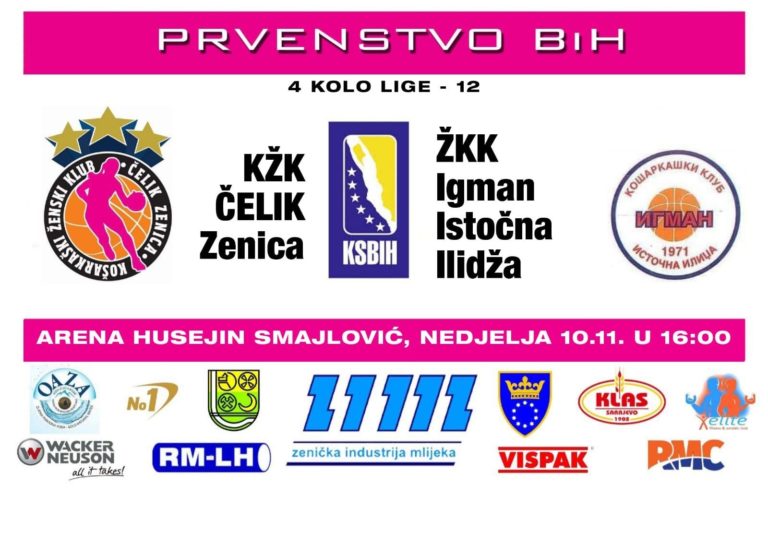 U nedjelju KŽK Čelik Zenica dočekuje ekipu Igmana iz Istočnog Sarajeva