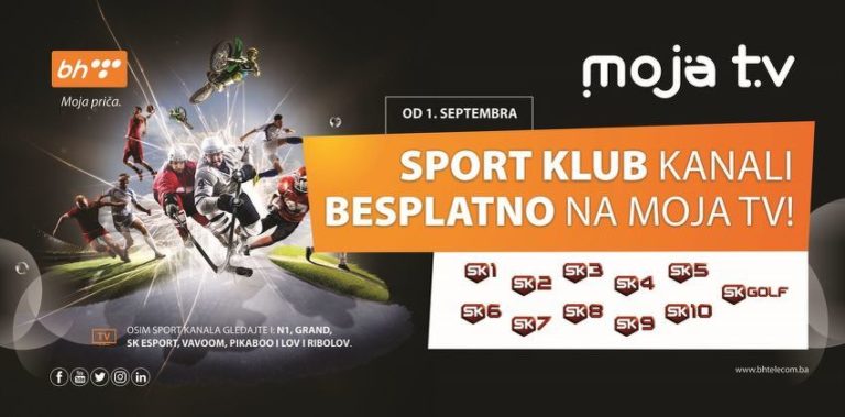 Sport Klub kanali od 1. septembra besplatno na Moja TV