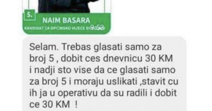 SRAMOTNO: Kandidat SDA nudi građanima 30 KM u zamjenu za glas?