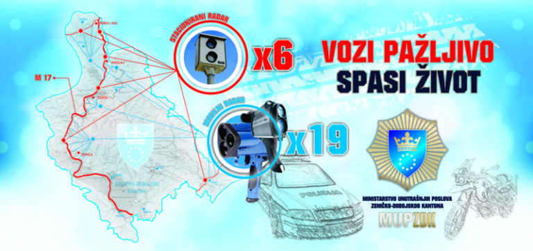 MUP ZDK: Mjerimo brzinu kretanja vozila na dvadeset pet lokacija na području ZDK