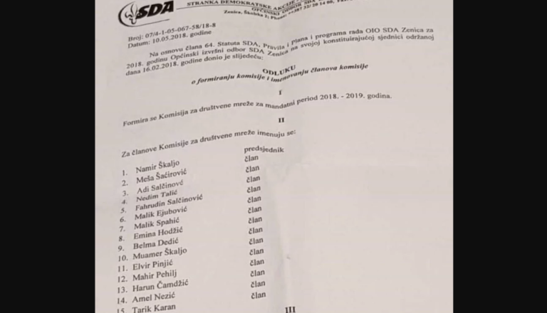 POJAČANA PROPAGANDA: SDA nakon instrukcije o botovima formirala i Komisiju za društvene mreže