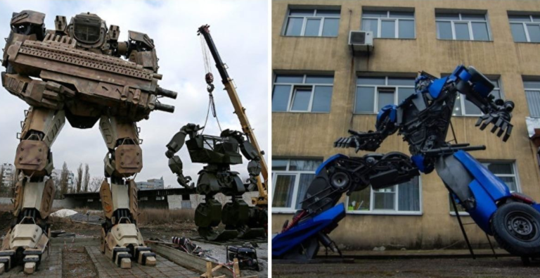 Postali atrakcija: Automehaničari prave ogromne robote od starih automobila i željeza