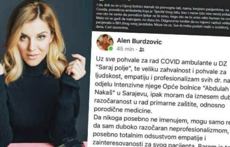 TV voditeljica Emela Burdžović ogorčena: Dok su se u Općoj bolnici slamali da pomognu tati, porodična ambulanta pokazala je nehumanost
