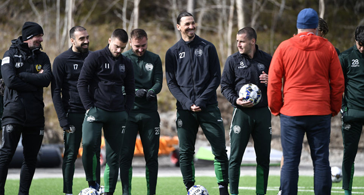 Zlatan Ibrahimovic training with Hammarby again