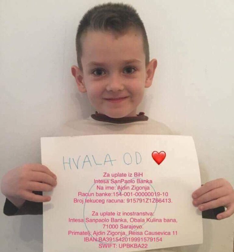 Potrebno još 6.000 eura za odlazak sedmogodišnjeg Zeničanina Ajdina Žigonje u Tursku